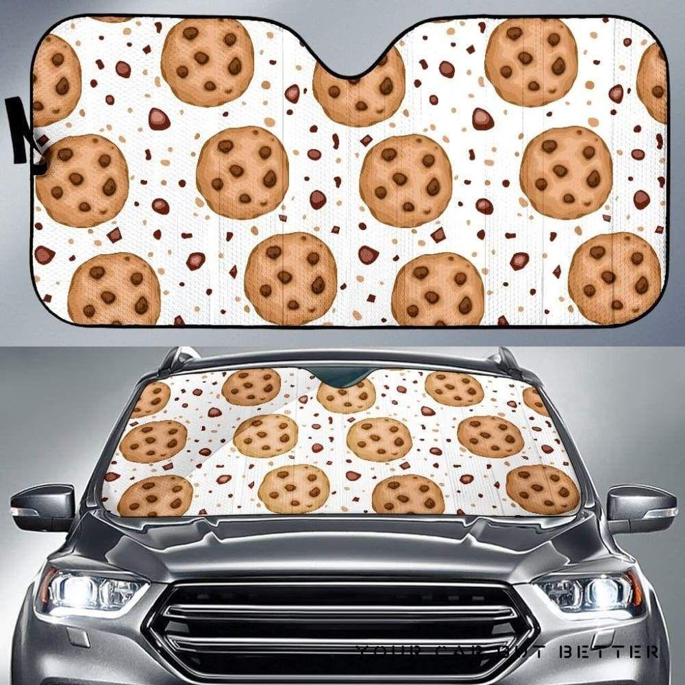Chocolate Chip Cookie Pattern Car Auto Sun Shade Chocolate Chip Cookie Pattern Car Auto Sun Shade