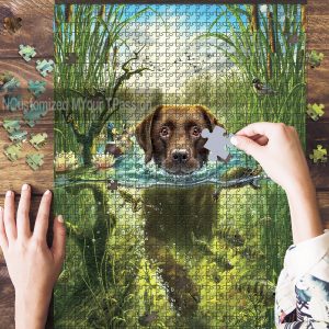 Chocolate Labrador Retriever Jigsaw Puzzle Set