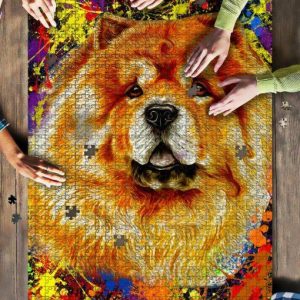 Chow Chow Dog Colorful Jigsaw Puzzle Set