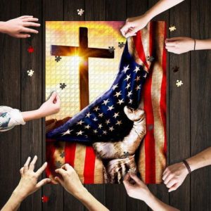 Christian Cross America U.S. Jigsaw Puzzle Set
