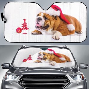 Christmas New Year Cute Dog Car Auto Sun Shade