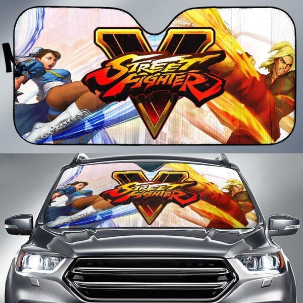 Chun Li Vs Ken Street Fighter For Gamer Car Auto Sun Shade