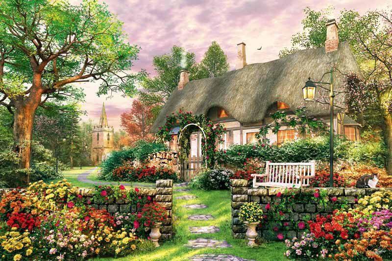 Church Lane Cottage Jigsaw Puzzle Set Church Lane Cottage Jigsaw Puzzle Set