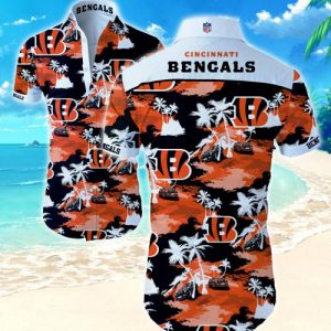 Cincinnati Bengals Coconut Tree Hawaiian Shirt Summer Button Up