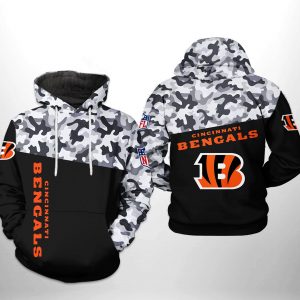 Cincinnati Bengals NFL Camo Veteran Team 3D Printed Hoodie/Zipper Hoodie