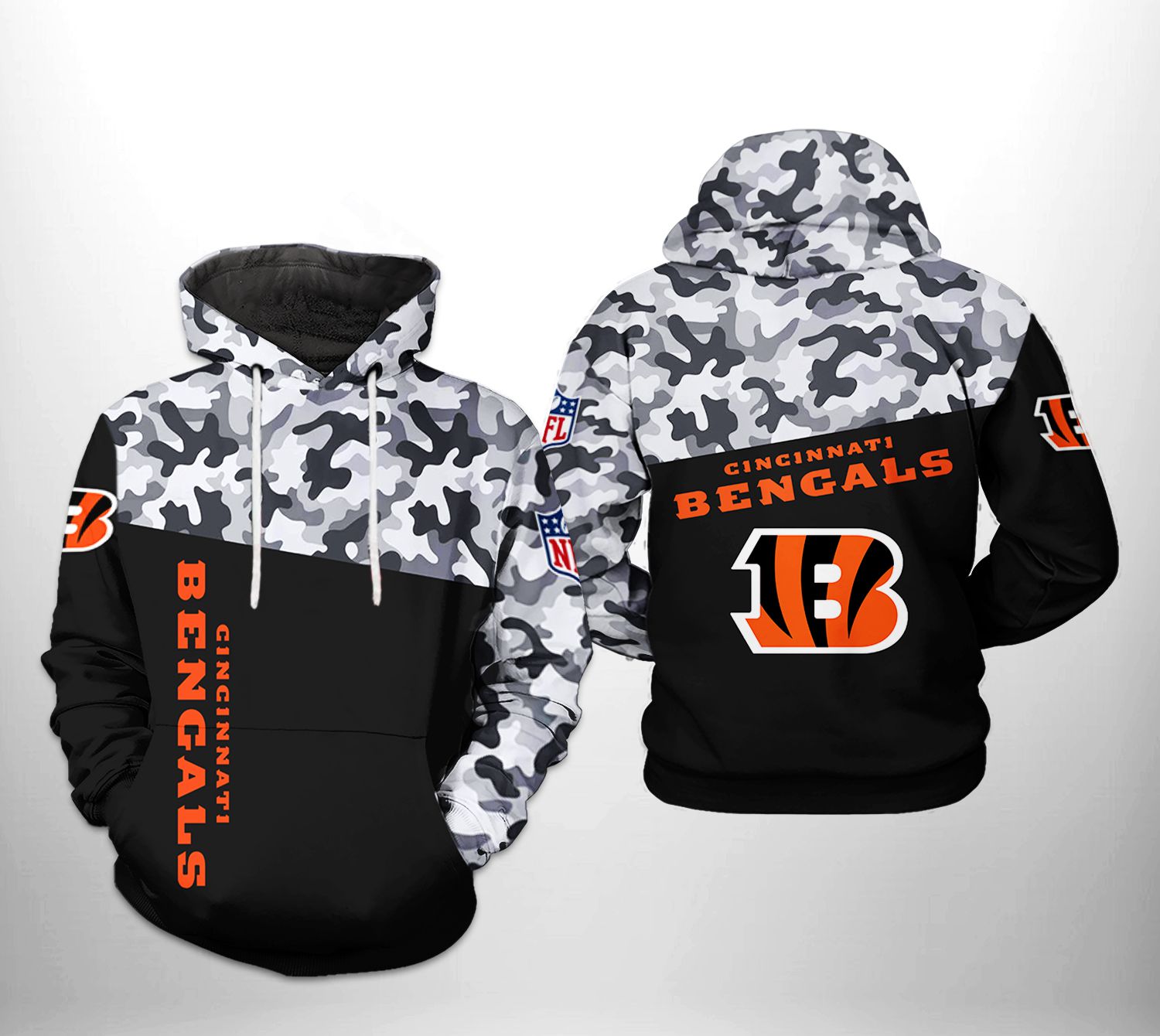 Cincinnati Bengals NFL Camo Veteran Team 3D Printed Hoodie/Zipper Hoodie Cincinnati Bengals NFL Camo Veteran Team 3D Printed Hoodie/Zipper Hoodie