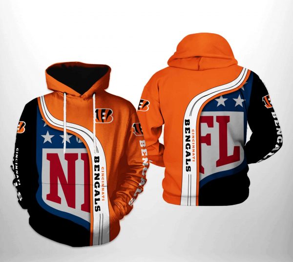 Cincinnati Bengals NFL Team 3D Printed Hoodie/Zipper Hoodie