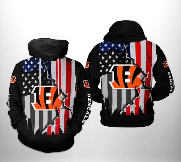 Cincinnati Bengals NFL US Flag Team 3D Printed Hoodie/Zipper Hoodie