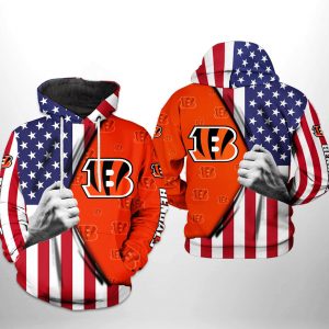 Cincinnati Bengals NFL US Flag Team 3D Printed Hoodie/Zipper Hoodie