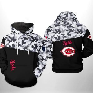 Cincinnati Reds MLB Camo Veteran 3D Printed Hoodie/Zipper Hoodie