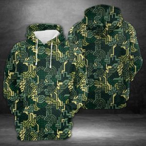 Circuit Board Seamless Camouflage 3D Printed Hoodie/Zipper Hoodie