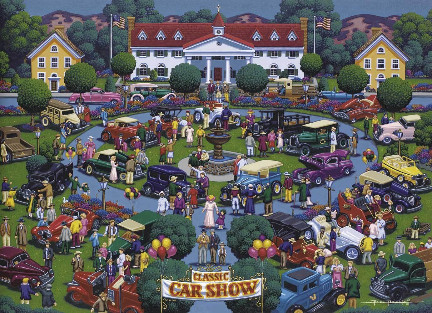Classic Car Show Jigsaw Puzzle Set Classic Car Show Jigsaw Puzzle Set