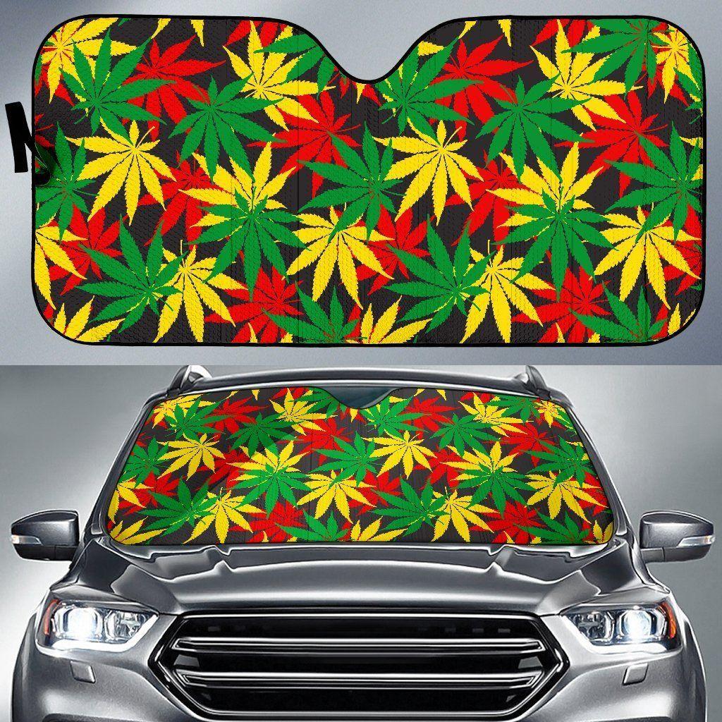 Classic Hemp Leaves Reggae Car Auto Sun Shade Classic Hemp Leaves Reggae Car Auto Sun Shade