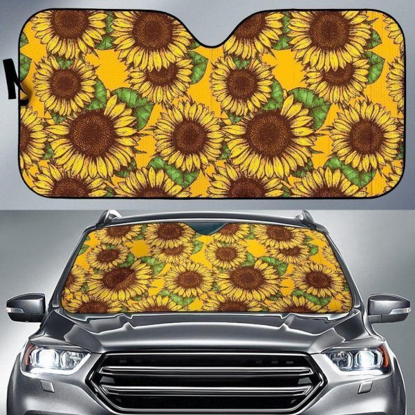 Classic Vintage Sunflower Car Auto Sun Shade