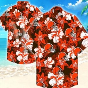 Cleveland Browns Flower Hawaiian Shirt Summer Button Up