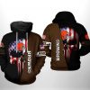 Cleveland Browns NFL US Flag Skull Team 3D Printed Hoodie/Zipper Hoodie
