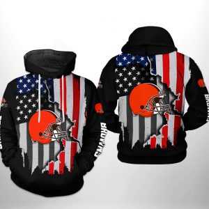 Cleveland Browns NFL US Flag Team 3D Printed Hoodie/Zipper Hoodie