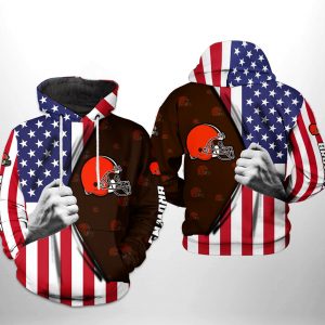 Cleveland Browns NFL US Flag Team 3D Printed Hoodie/Zipper Hoodie