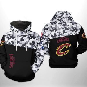 Cleveland Cavaliers NBA Camo Veteran Team 3D Printed Hoodie/Zipper Hoodie