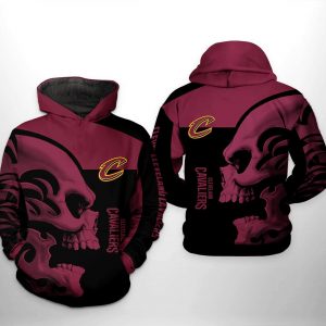 Cleveland Cavaliers NBA Skull Team 3D Printed Hoodie/Zipper Hoodie