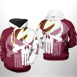 Cleveland Cavaliers NBA Team Skull 3D Printed Hoodie/Zipper Hoodie