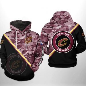 Cleveland Cavaliers NBA US Camo Team 3D Printed Hoodie/Zipper Hoodie