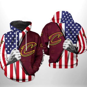 Cleveland Cavaliers NBA US Flag Team 3D Printed Hoodie/Zipper Hoodie