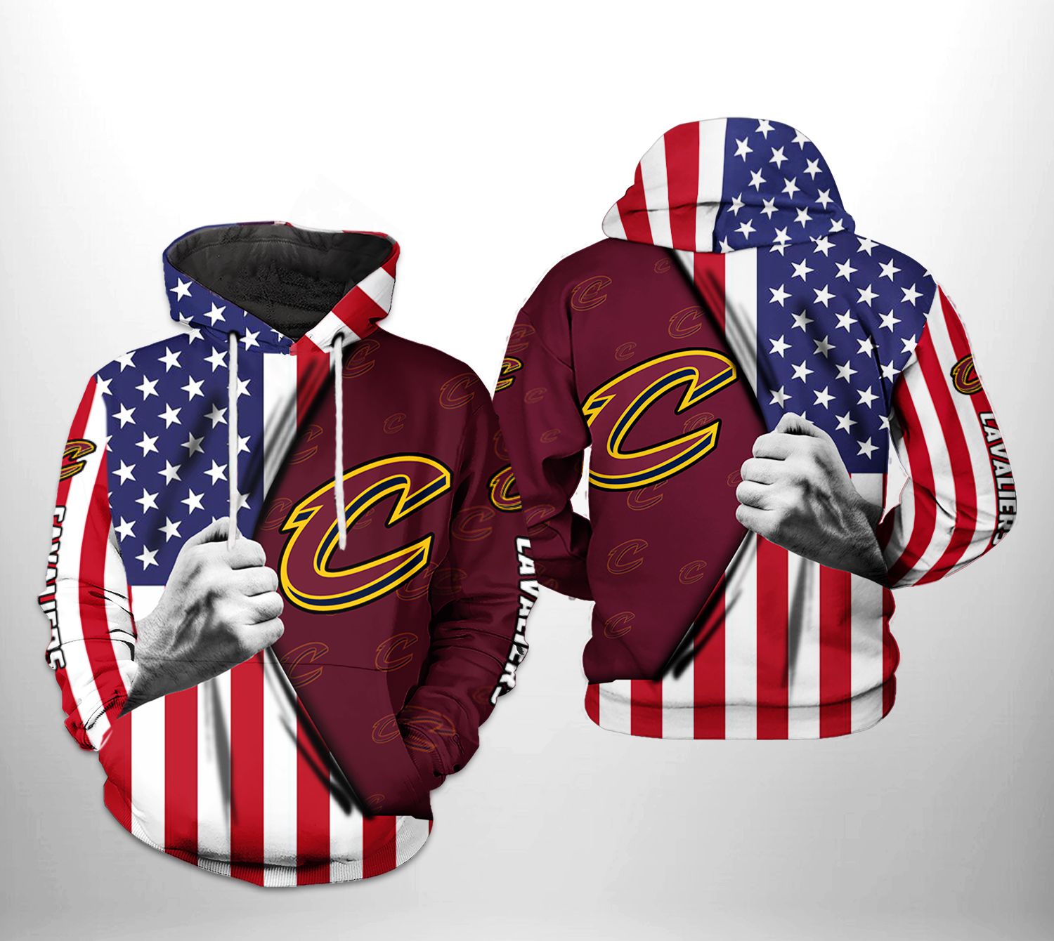Cleveland Cavaliers NBA US Flag Team 3D Printed Hoodie/Zipper Hoodie Cleveland Cavaliers NBA US Flag Team 3D Printed Hoodie/Zipper Hoodie