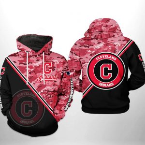 Cleveland Indians MLB Camo Team 3D Printed Hoodie/Zipper Hoodie