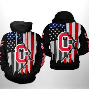 Cleveland Indians MLB US Flag 3D Printed Hoodie/Zipper Hoodie