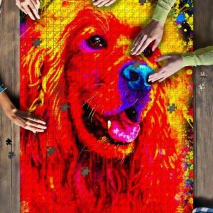 Cocker Spaniel Watercolor Art Jigsaw Puzzle Set
