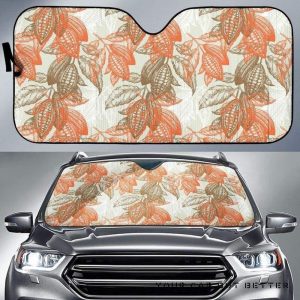 Cocoa Beans Cocoa Tree Pattern Car Auto Sun Shade