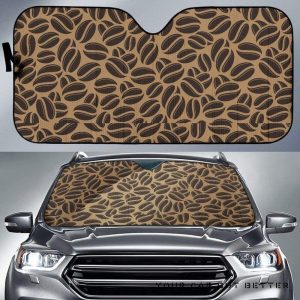 Coffee Bean On Brown Car Auto Sun Shade