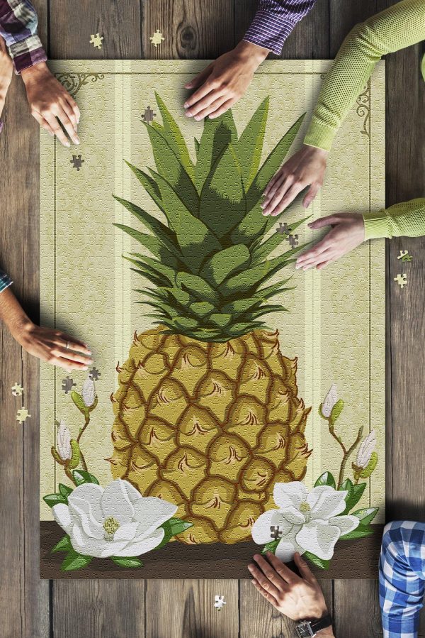 Colonial Pineapple With Magnolias Jigsaw Puzzle Set