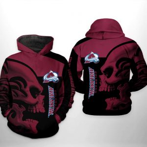 Colorado Avalanche NHL Skull 3D Printed Hoodie/Zipper Hoodie