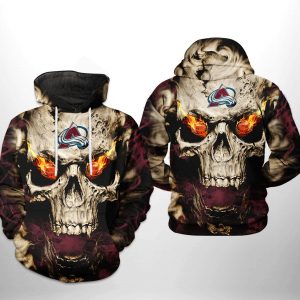 Colorado Avalanche NHL Skull 3D Printed Hoodie/Zipper Hoodie