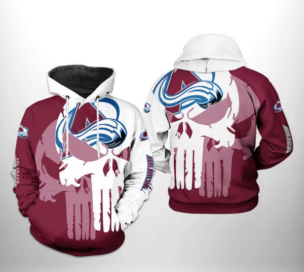 Colorado Avalanche NHL Team Skull 3D Printed Hoodie/Zipper Hoodie