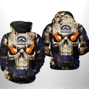 Colorado Rockies MLB Skull 3D Printed Hoodie/Zipper Hoodie