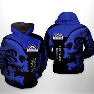 Colorado Rockies MLB Skull 3D Printed Hoodie/Zipper Hoodie