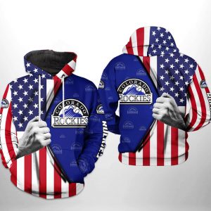 Colorado Rockies MLB US Flag 3D Printed Hoodie/Zipper Hoodie