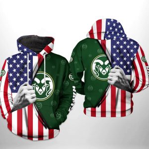Colorado State Rams NCAA US FLag 3D Printed Hoodie/Zipper Hoodie 0