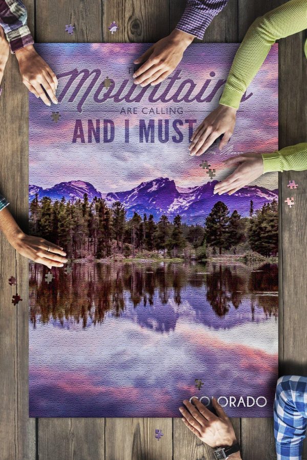 Colorado The Mountains Are Calling John Muir Sunset And Lake Jigsaw Puzzle Set
