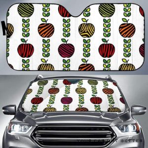 Colorful Apples Leave Zebra Stripe Car Auto Sun Shade