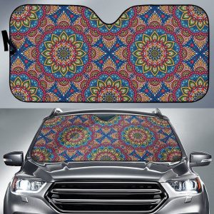 Colorful Bohemian Mandala Car Auto Sun Shade