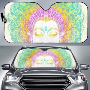 Colorful Buddha Mandala Car Auto Sun Shade