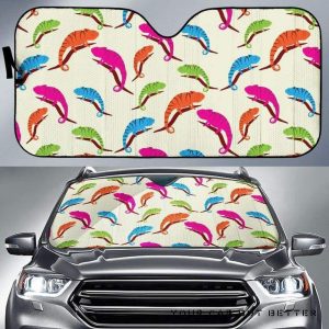 Colorful Chameleon Lizard Pattern Car Auto Sun Shade