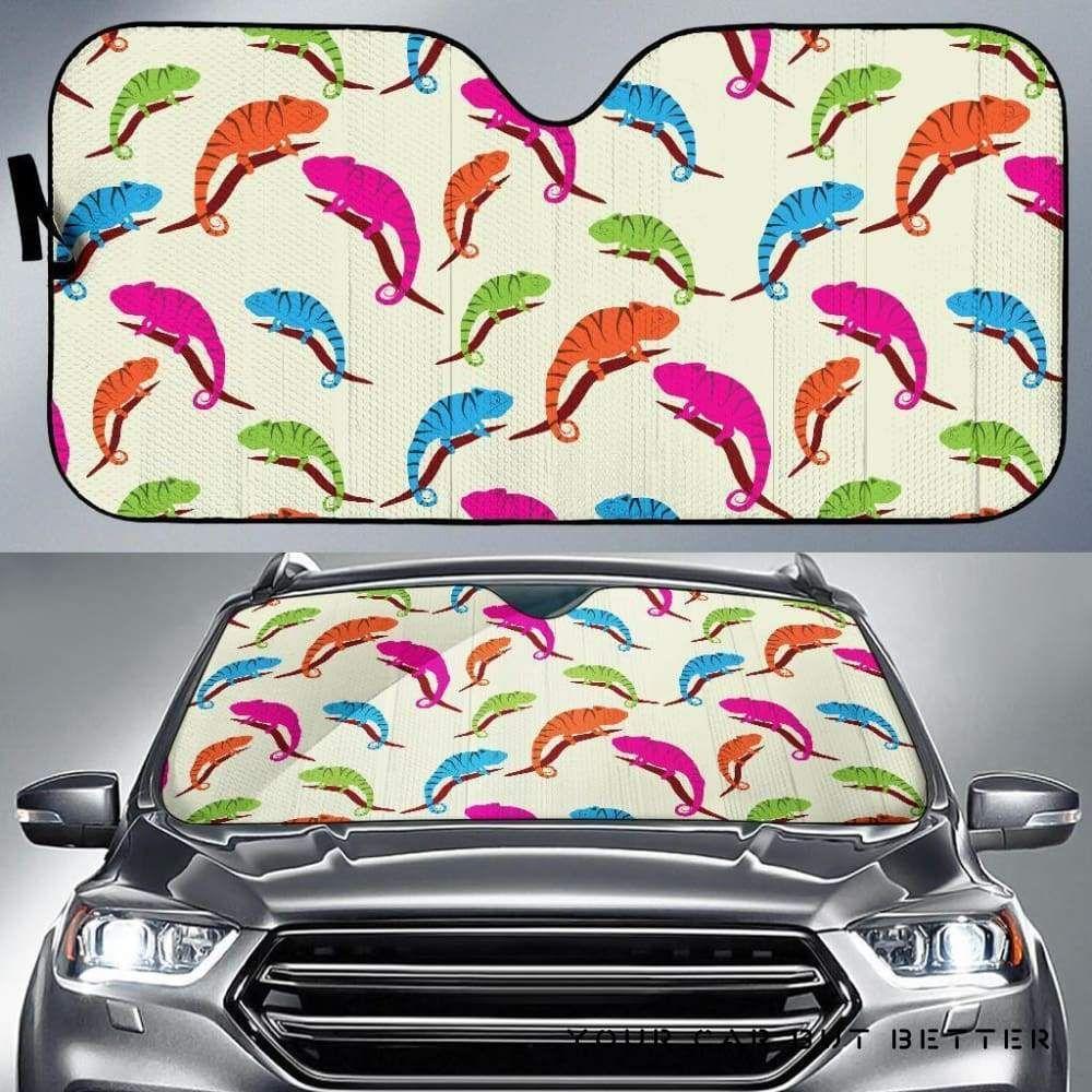 Colorful Chameleon Lizard Pattern Car Auto Sun Shade Colorful Chameleon Lizard Pattern Car Auto Sun Shade