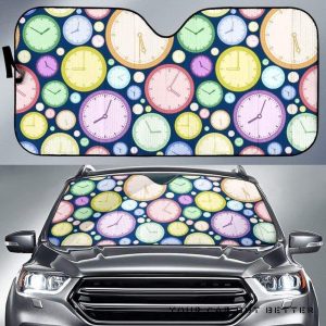 Colorful Clock Car Auto Sun Shade