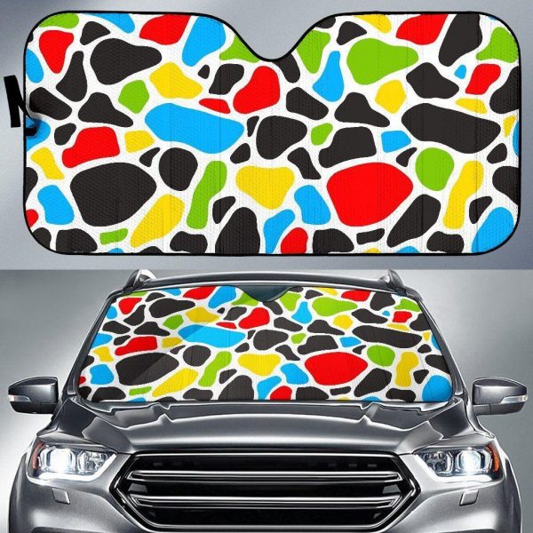 Colorful Cow Car Auto Sun Shade