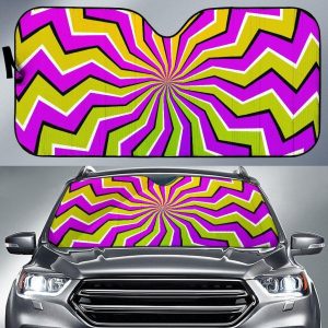 Colorful Dizzy Moving Optical Illusion Car Auto Sun Shade